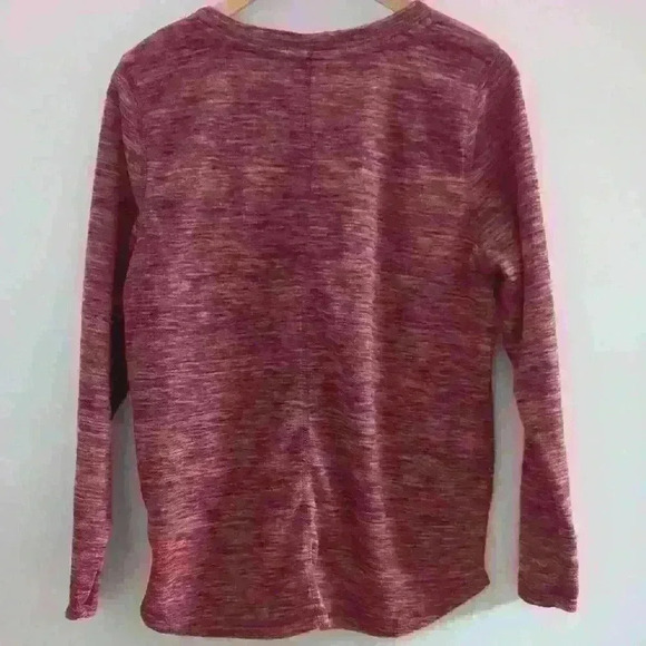 🌴2/$25🌴ST.JOHN'S BAY | Women's Deep Ruby Geran Textured Pattern Fleece Sweater - Picture 3 of 3